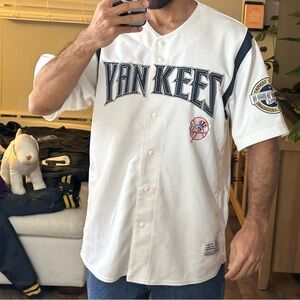 New York Yankees Jersey Men's L White MLB True Fan 2009 Inaugural Season
